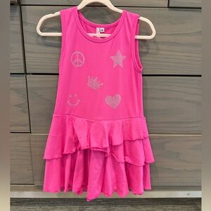 Sofi Girls Pink Fuchsia Tank Dress w Crystal Design Size 5